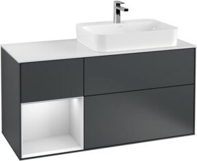 V&B Waschtischunterschrank Finion mit Wandbeleuchtung, lackiert, Breite: 120 cm, Tiefe: 50,1 cm, Höhe: 50,1 cm - Bild 1