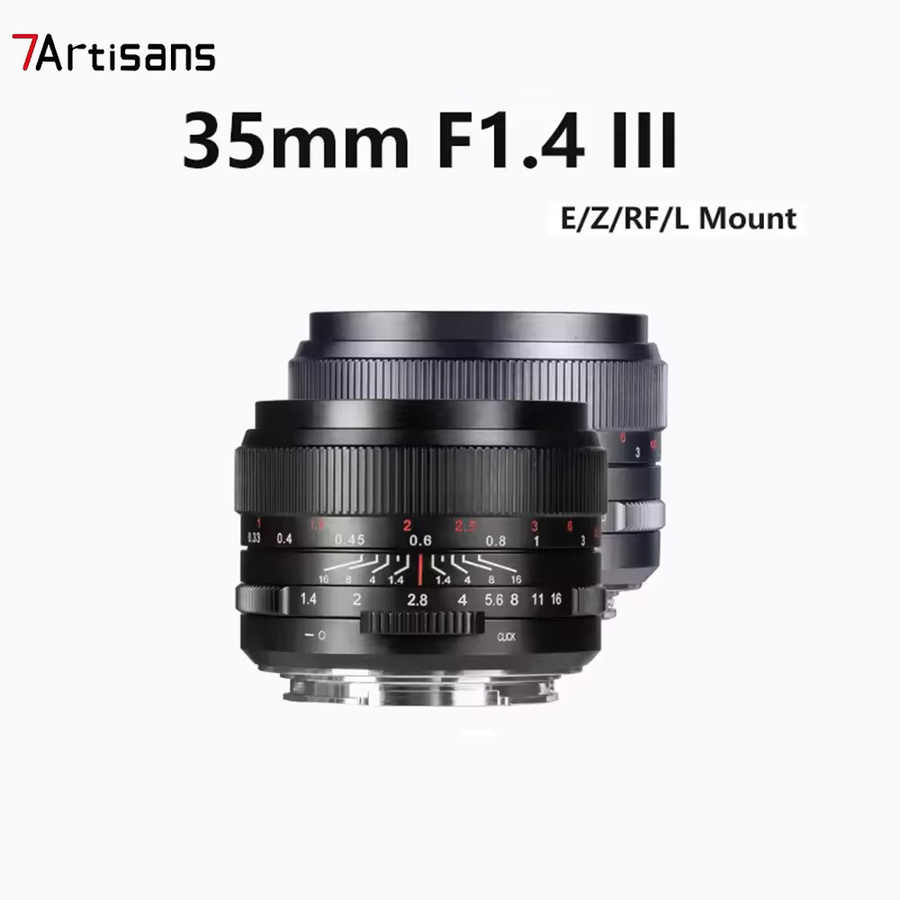 7artisans 35mm F1.4 III Vollformat-Objektiv mit manuellem Fokus in Schwarz für Nikon Z, Sony E, Canon RF und Leica SL - Bild 1