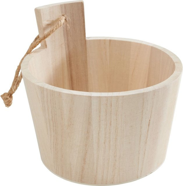 VBS Holz-Bottich als Hänge-Schale in Beige aus Rohholz - Bild 1
