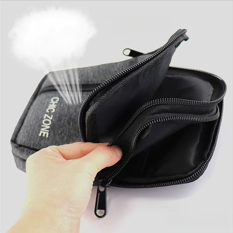 HAISSKY Gürteltasche für iPhone 13 14 15 16 17 Pro Max Plus mit Reißverschluss und Lanyard in Grau - Bild 3