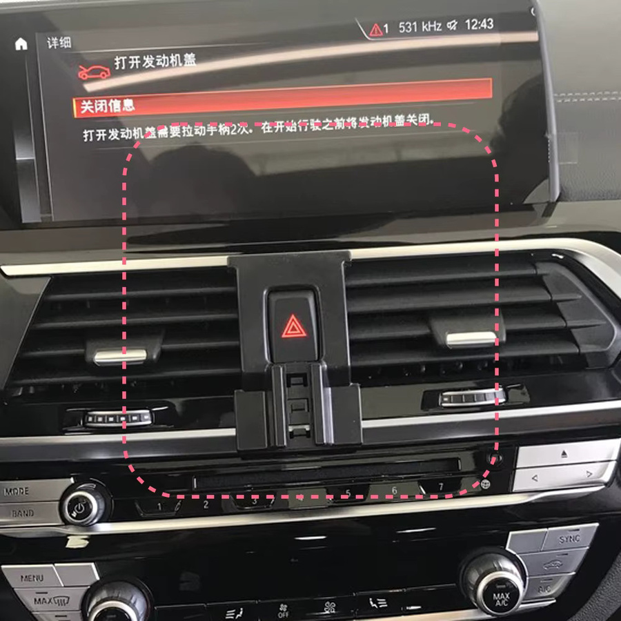 Magnetischer Autotelefonhalter mit kabellosem Laden und MagSafe Support für BMW X3 G01, Schwarz - Bild 2