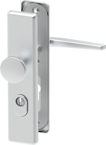 BASI Schutzbeschlag SB 7500 ES0 ZA Wechsel-Garnitur in Silber aus Aluminium für Türstärken von 50 bis 70 mm - Bild 1