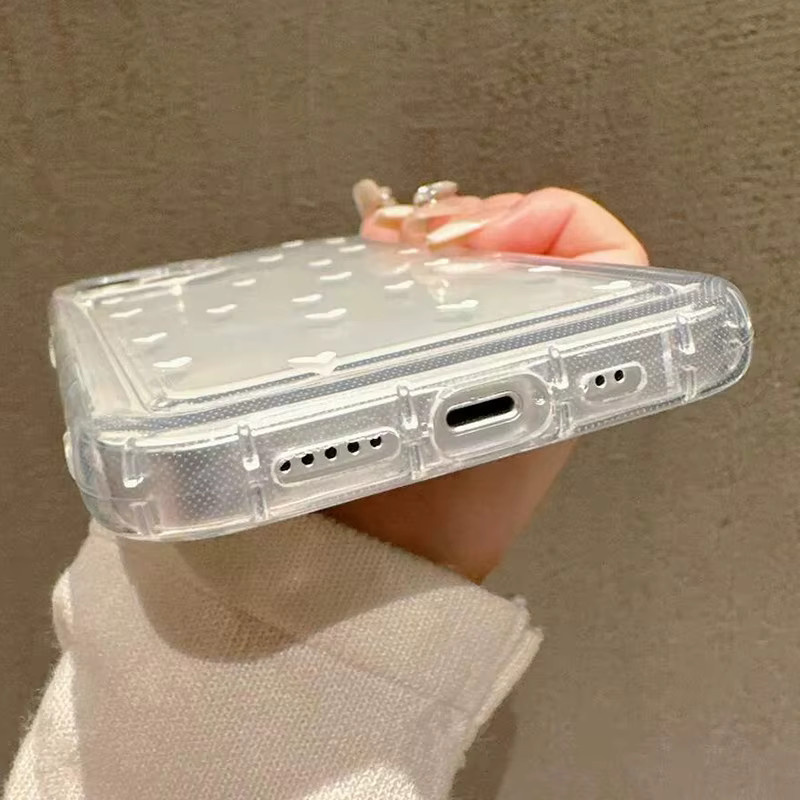 SKCCM Transparente Handyhülle mit Liebesmuster in Weiß für iPhone 17 Pro Max 16 15 Pro 14 13 12 11 XR XS 17Air 16 Plus – Weiche Schutzhülle - Bild 2