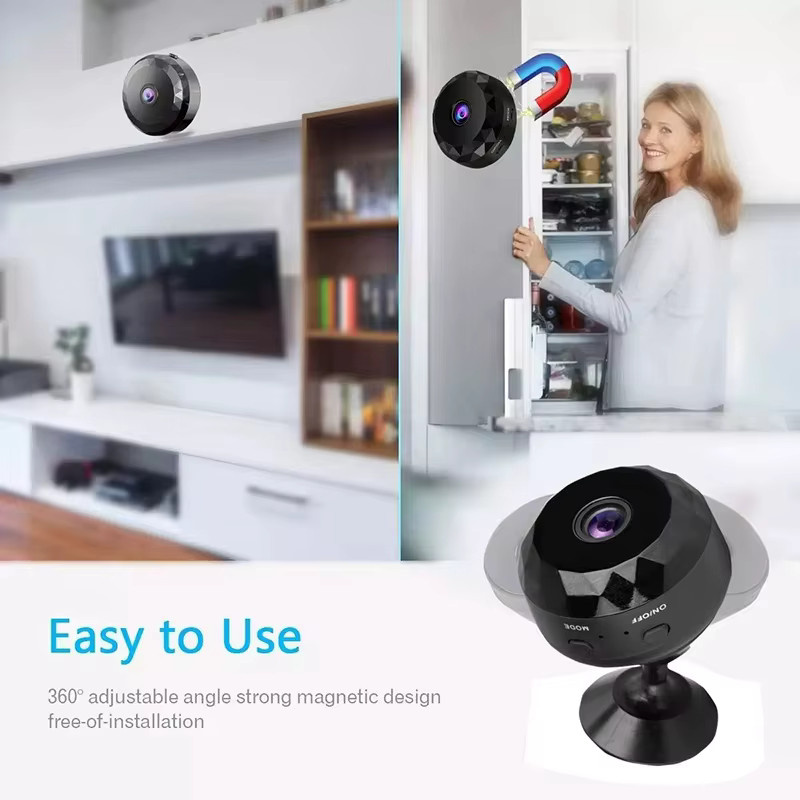 SSET Mini WLAN Sicherheitskamera mit 170° Weitwinkel, CMOS Nachtsicht und Bewegungserkennung, Schwarz - Bild 5