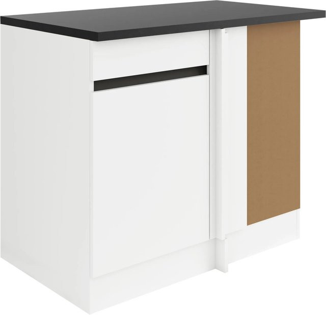 Optifit Küchen-Eck-Unterschrank Luca932 in Weiß-Anthrazit, B/T/H: 100 x 60 x 88 cm - Bild 1