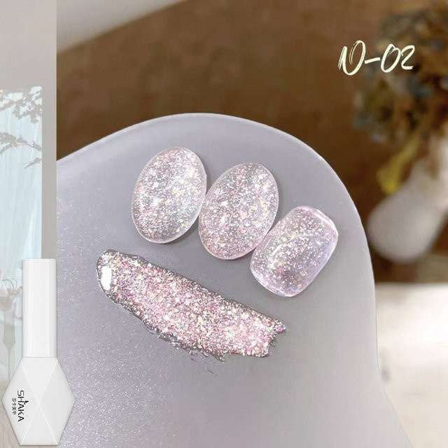 SHAKA Sternenglanz-Diamant-Gel-Nagellack, Blau und Pink, Glänzend - Bild 1