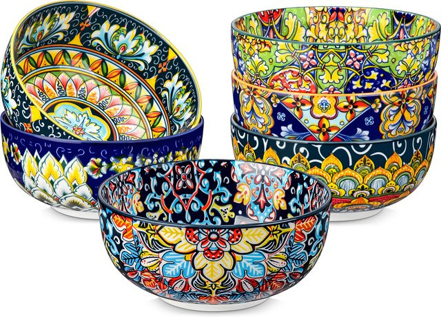 vancasso Müslischalen-Set aus Keramik im böhmischen Stil, Mehrfarbig, 6er-Set mit 828 ml Füllmenge pro Schale - Bild 1