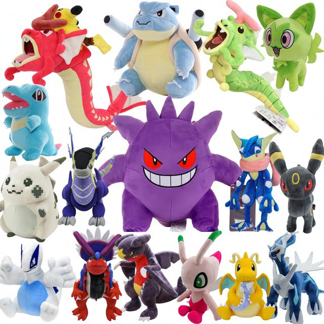 Aoger Pokémon Plüschpuppe, Gengar Blastoise Gyarados Greninja Charizard Echte Garchomp Dragonite, Bunt / Mehrfarbig - Bild 1