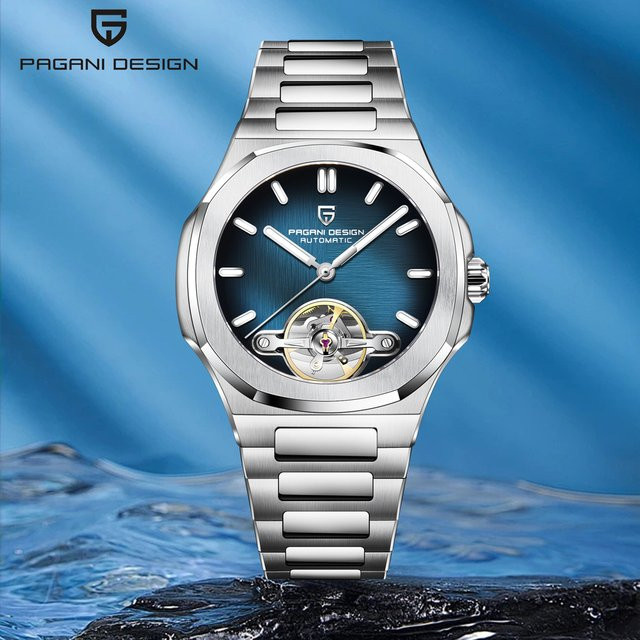 PAGANI DESIGN Armbanduhr Automatik, Edelstahl, Blau, Saphirglas, Herren - Bild 1