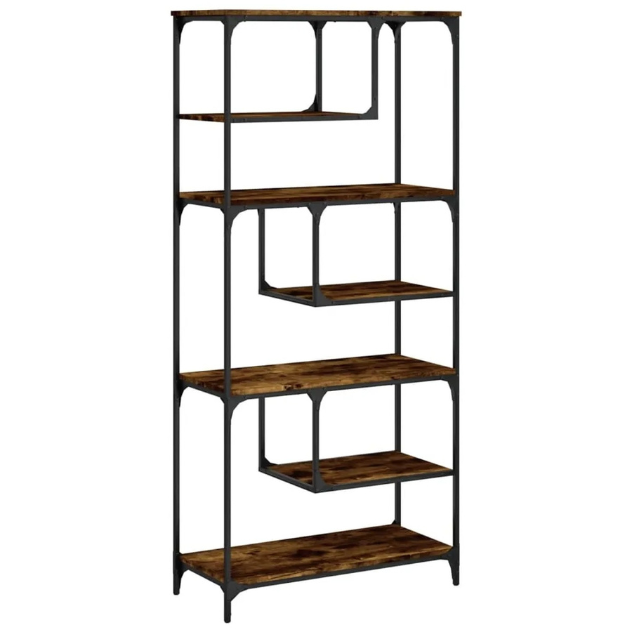 VidaXL Bücherregal im Industrial Design aus Holz und Metall, Farbe Braun, B/T/H: 81 x 36 x 176 cm - Bild 2