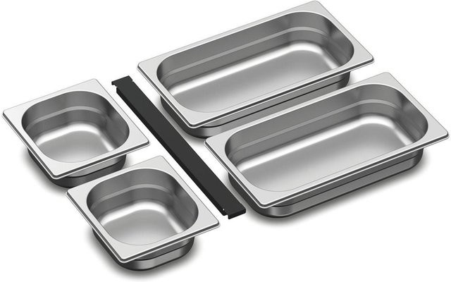 PrepManager Miele Gar- und Lagerschalen Set für Schubladen der Größe S aus Edelstahl in Silber - Bild 1