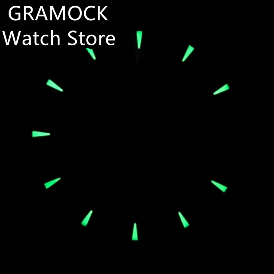 GRAMOCK Zifferblatt, 31 mm, schwarz, weiß, blau, grün leuchtend - Bild 2