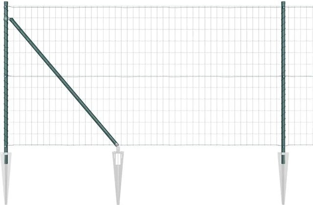 vidaXL Zaun mit Pfosten aus Stahl in Grün, 1 x 25 m - Bild 1