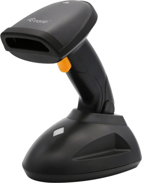 Equip Drahtloser 2D-Barcodescanner in Schwarz mit Ständer und USB-Anschluss für 1D und 2D Codes wie QR Code und DataMatrix - Bild 1