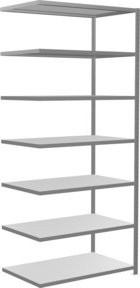Schulte Anbauregal Steckregal MULTIplus250 verzinkt in Silver/Grey mit 7 verstellbaren Fachböden, B/T/H: 300 x 130 x 80 cm - Bild 1