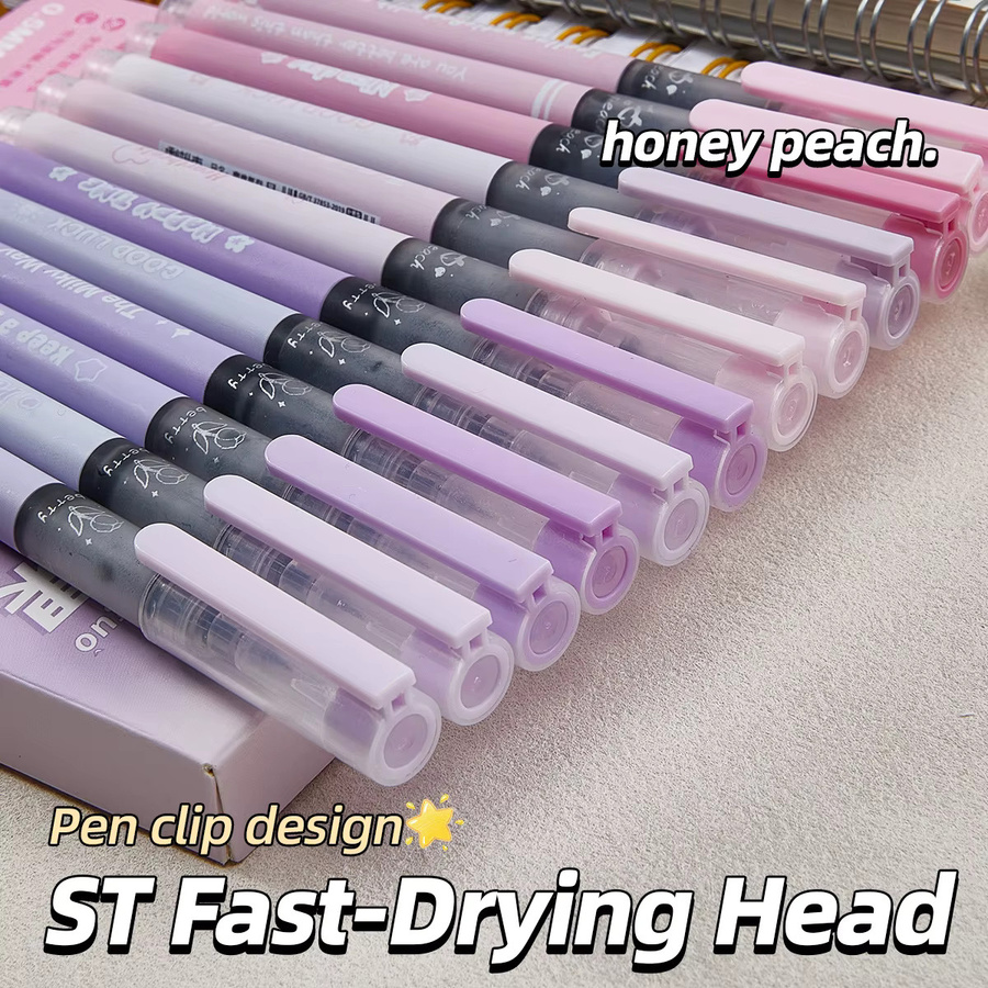 6er-Pack Gelstifte Fresh Style Drunken Berry in Purple mit 0,5 mm Stiftspitze für Büro und Schule - Bild 2