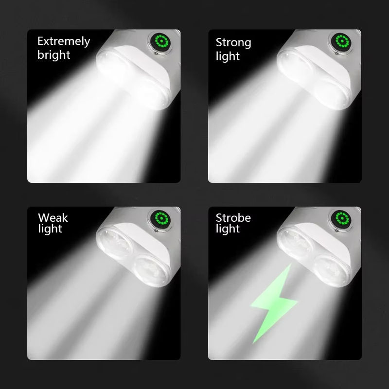 Heinast Wiederaufladbare 6-LED-Taschenlampe aus Aluminiumlegierung mit Magnet und 4 Modi als Arbeitsleuchte - Bild 3