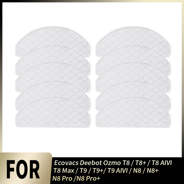Ecovacs Einweg-Wischmopps in Weiß für Deebot Ozmo T8 T8+ T8 AIVI T8 Max T9 T9+ T9 AIVI N8 N8+ N8 Pro N8 Pro+ - Bild 1