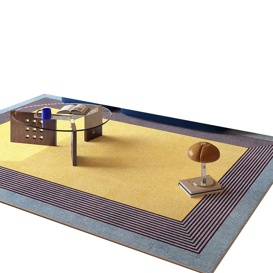 Luxuriöser Wohnzimmerteppich facaishu mit Streifenmuster in modernem Design, weicher Kurzflor-Plüschteppich für Wohnzimmer und Schlafzimmer - Bild 3