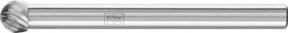 PFERD Hartmetall Frässtift Kugel KUD Ø 04x03 mm Schaft-Ø 3 mm Z5 universal fein in Silber - Bild 1