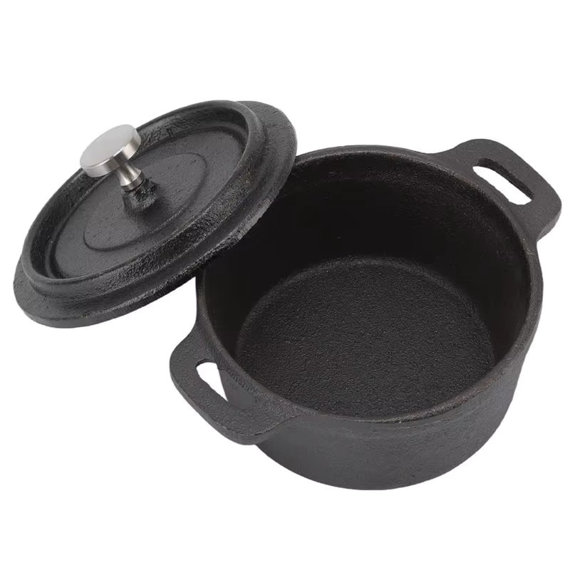 Y50A Dutch Oven Gusseisentopf mit Deckel in Schwarz für langsames Kochen - Bild 3