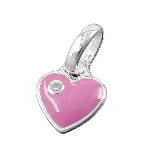 SIGO Anhänger Herz, pink Zirkonia, 925 Silber - Bild 1