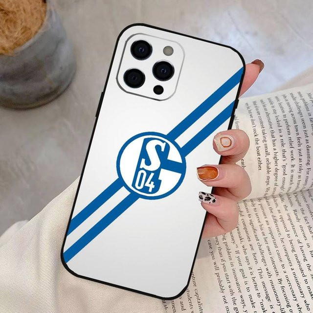 S-Schalke 04 Handyhülle aus weichem Silikon für iPhone 17, 16, 15, 14, 13, 12, 11 und weitere Modelle in Schwarz - Bild 1