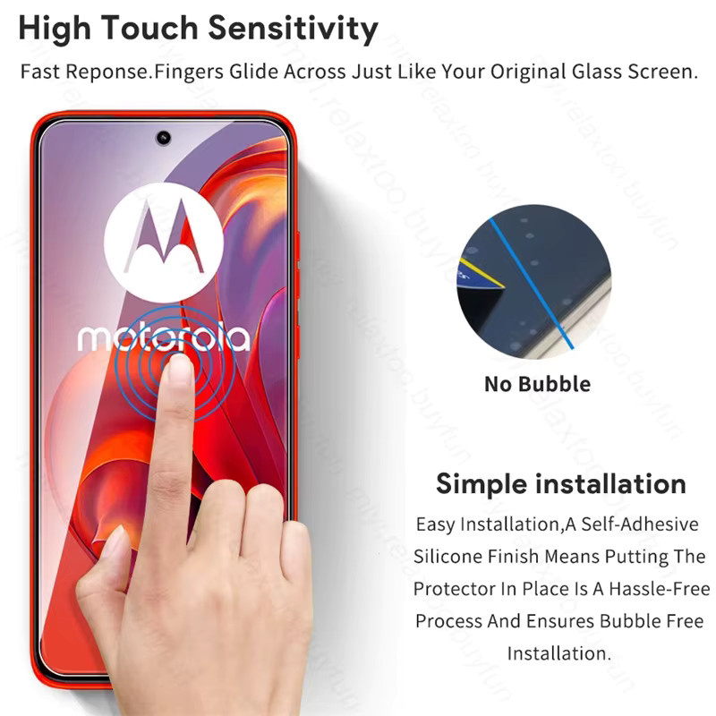 2 Stück Displayschutzfolie aus gehärtetem Glas für Motorola Edge 50 Neo 5G (6,4 Zoll), Transparent, Full Cover - Bild 3