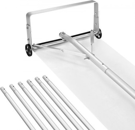VEVOR Schnee Dachrechen mit Aluminiumklinge, verstellbarer Schneeschieber mit Rädern und Gleitschiene, Breite: 47 cm, Länge: 158-913 cm