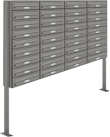 AL Briefkasten-System für 36 Parteien, freistehend, grau, B/H/T: 161,2 x 170 x 27,5 cm - Bild 1