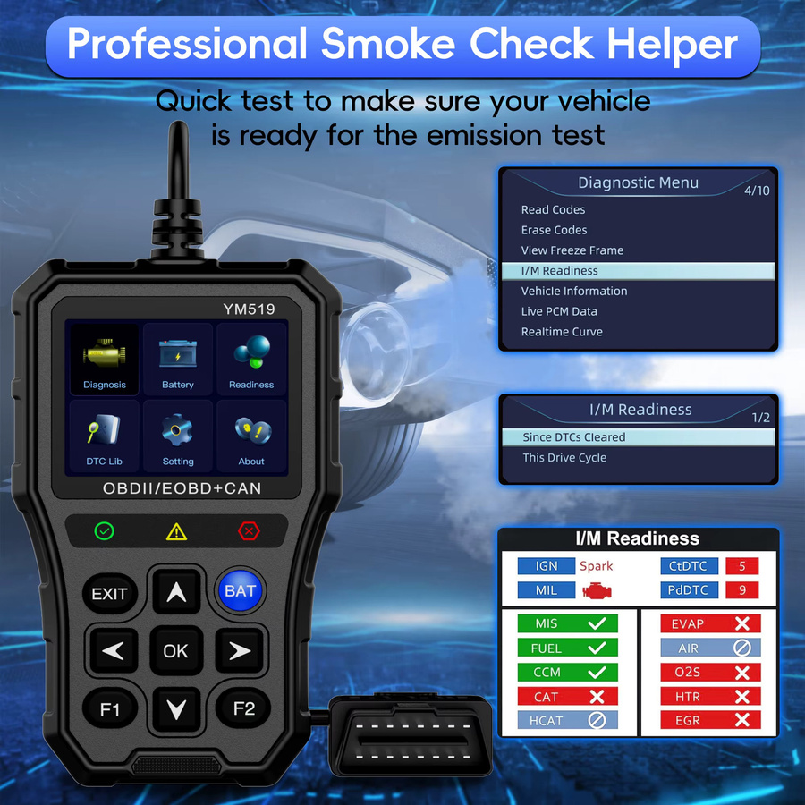 RUOGINSS OBD2-Scanner Auto-Code-Leser in Schwarz zum Lesen und Löschen von DTCs sowie zur Motorfehler-Diagnose mit Datengrafik und Spannungstest - Bild 5