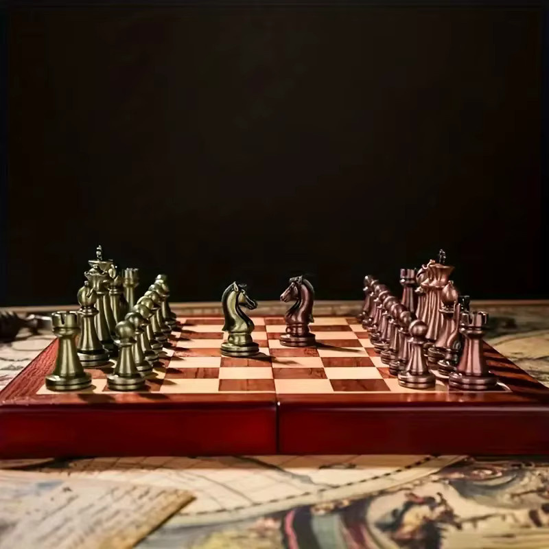 Yernea Schachspiel, Antik Bronze, Strategiespiel - Bild 4