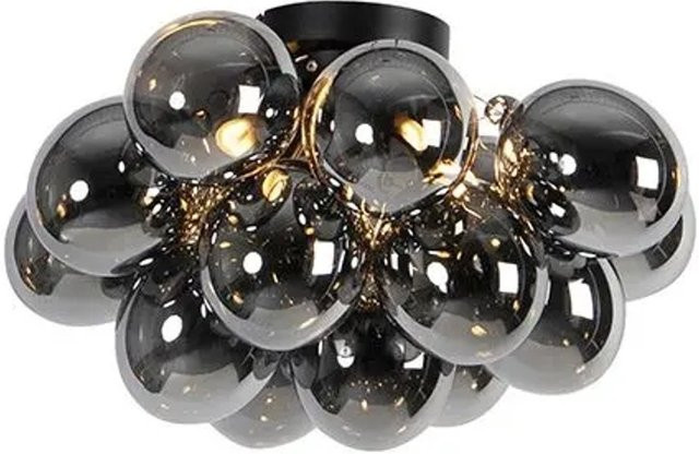 QAZQA Design Deckenleuchte Uvas in Schwarz mit Rauchglas und 4 G9 Lampenfassungen im Art-Deco-Stil - Bild 1
