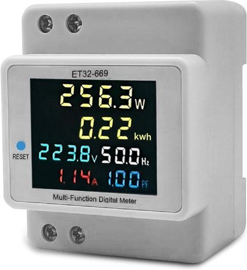 Kkmoon Digitaler einphasiger Energiezähler zur Überwachung des Haushaltsstromverbrauchs, AC 40V-300V, 100A, Weiß - Bild 1