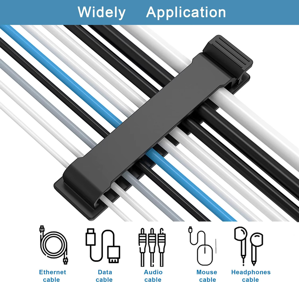 Cohai Kabel-Organizer mit selbstklebenden Kabelklemmen für USB-C Kabel in Schwarz und Weiß - Bild 4