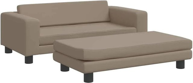 vidaXL Hundebett Sofa mit Verlängerung Cappuccino in Kunstleder B/T/H: 100 x 50 x 30 cm - Bild 1