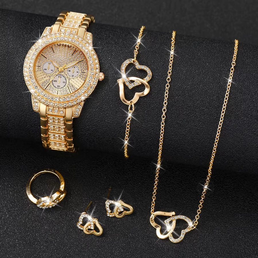 RUNERR Armbanduhr, Quarz, Legierung, Gold, Diamantbesetzt, Damen - Bild 2