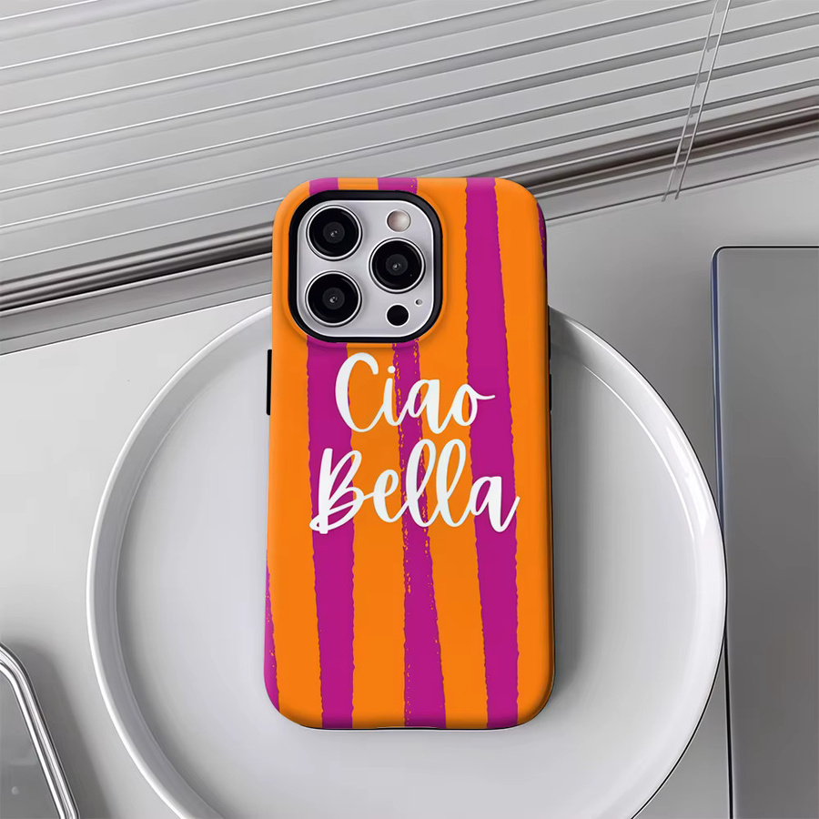 Potdemiel Ciao Stripes Magnetische Handyhülle für iPhone 17 16 15 14 13 Pro Max Plus, Robuste Einzel- und Doppelschicht-Schutzhülle, Multicolour - Bild 3