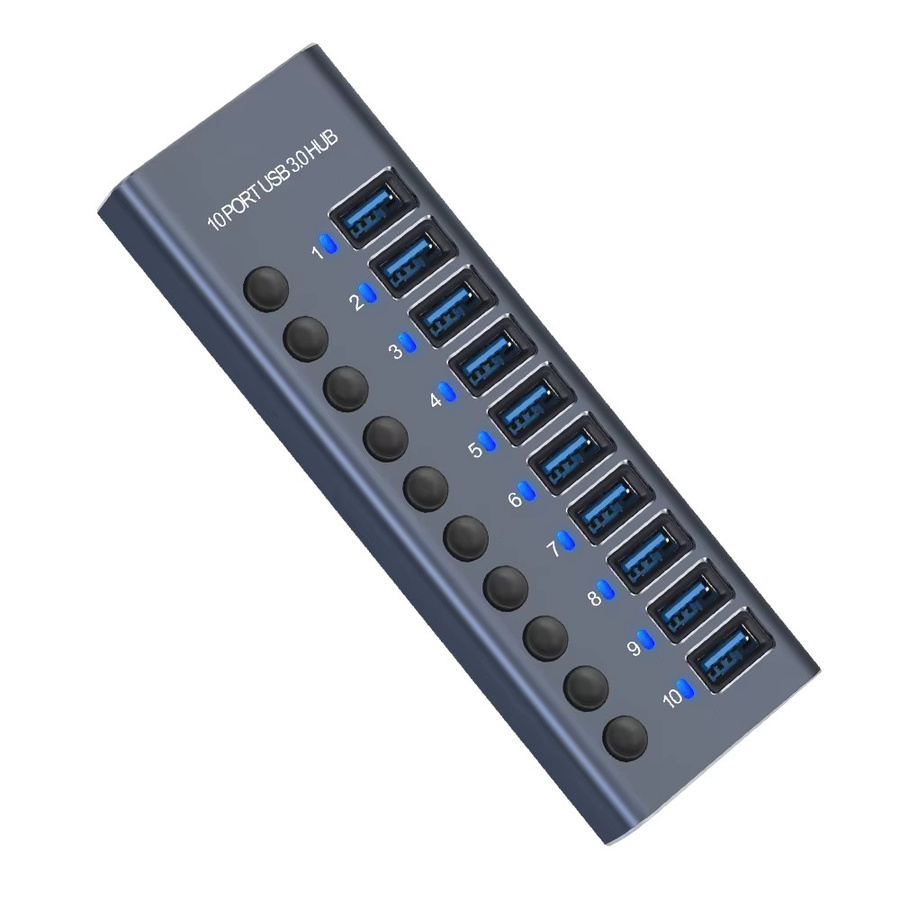 MZX USB 3.0 Hub Aluminium Multi Splitter Konzentrator in Grau für PC und Laptop - Bild 6