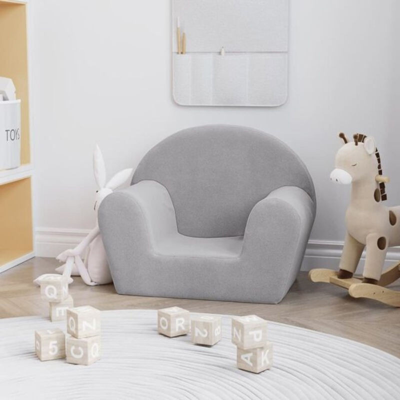 Vidaxl Kindersofa aus weichem Plüsch in Grau - Bild 1