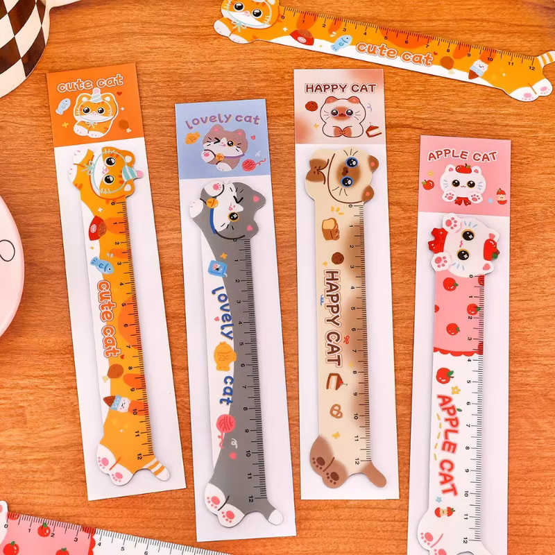 Kawaii Katzen-Lesezeichen mit Magnet und Lineal in Multicolour aus Kunststoff - Bild 2