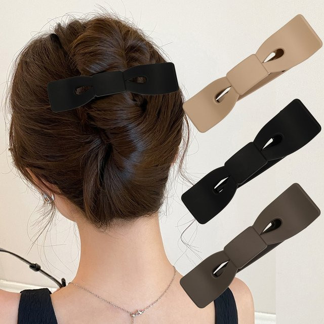 FORWOT Haarspange mit Schleife, Matte Acryl-Haarklammer, Damen - Bild 1