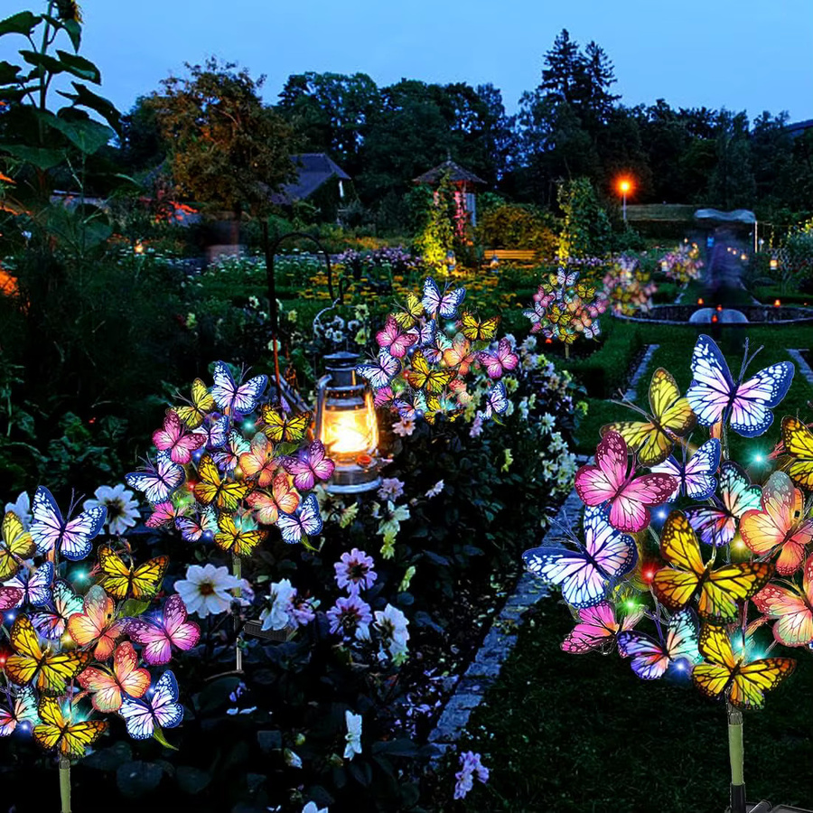 DBF Solar-Schmetterlingsblumen-Bodenlampe in Mehrfarbig mit RGB-Beleuchtung für Garten und Hof - Bild 5