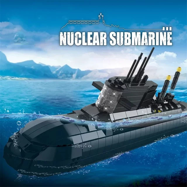 REOBRIX Militär U-Boot Bausteine Set mit 1498 Teilen in Grau für Kinder als DIY Modellbau Spielzeug - Bild 1