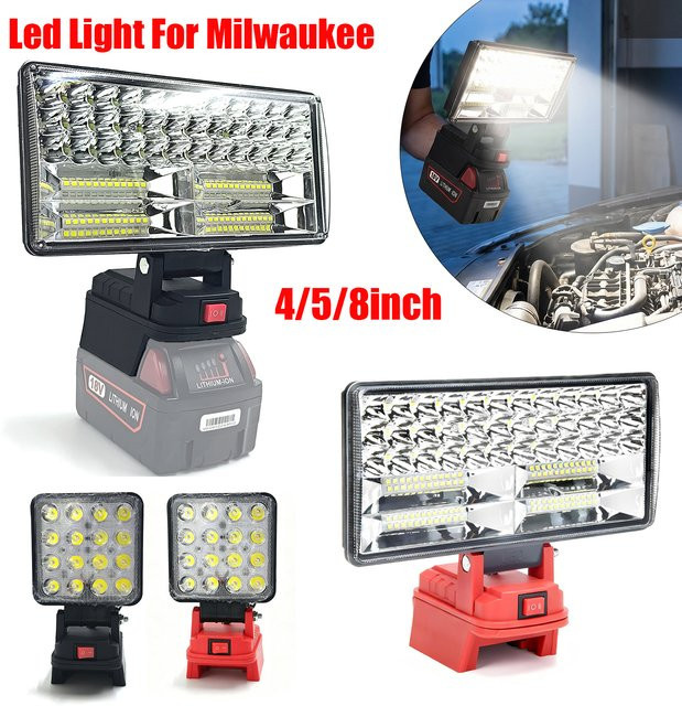 Milwaukee LED-Arbeitslicht für 18 V Li-Ionen-Akkus, tragbare Notfall-Flutlampe und Campinglampe in Rot/Schwarz - Bild 1