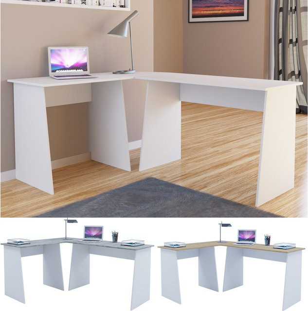 VCM Eckschreibtisch Masola Computertisch in Holzstruktur-Nachbildung, H x B x T: 74 x 135 x 105 cm - Bild 1