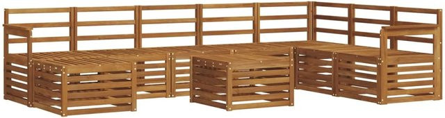 vidaXL Sofagarnitur aus Massivholz Akazie in Natur Braun mit Latten-Design und modernem Stil - Bild 1