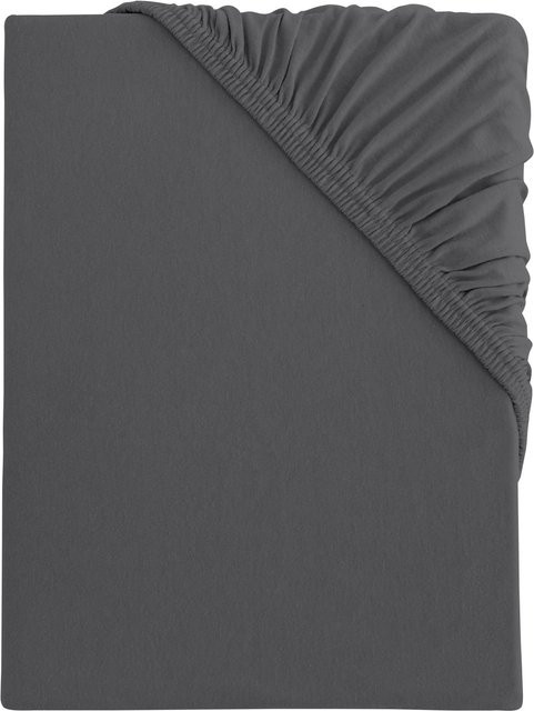 LOOKS BY WOLFGANG JOOP Jersey Spannbettlaken aus Baumwolle, Grau, B/T: 90 x 100 cm, L: 200 cm - Bild 1