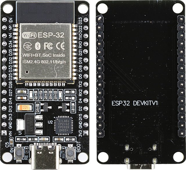 ESP32 Entwicklung Board mit 2,4G WIFI und Bluetooth, Dual Core, Micro Typ-C Anschluss, Schwarz - Bild 1