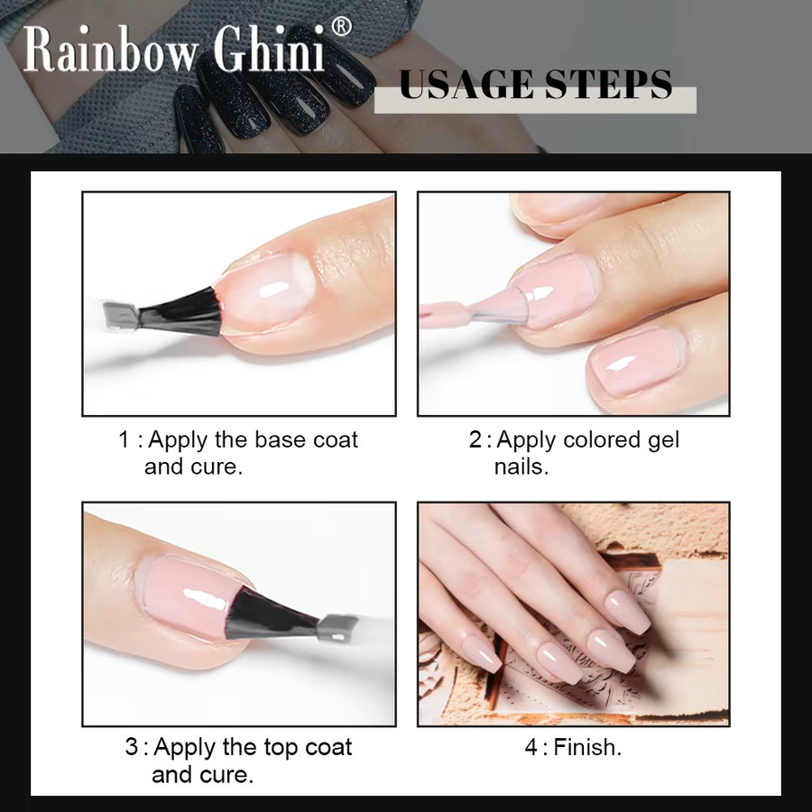 Rainbow Ghini Nagellack, weinrot, Glitzer-Schimmer, 15 ml - Bild 2